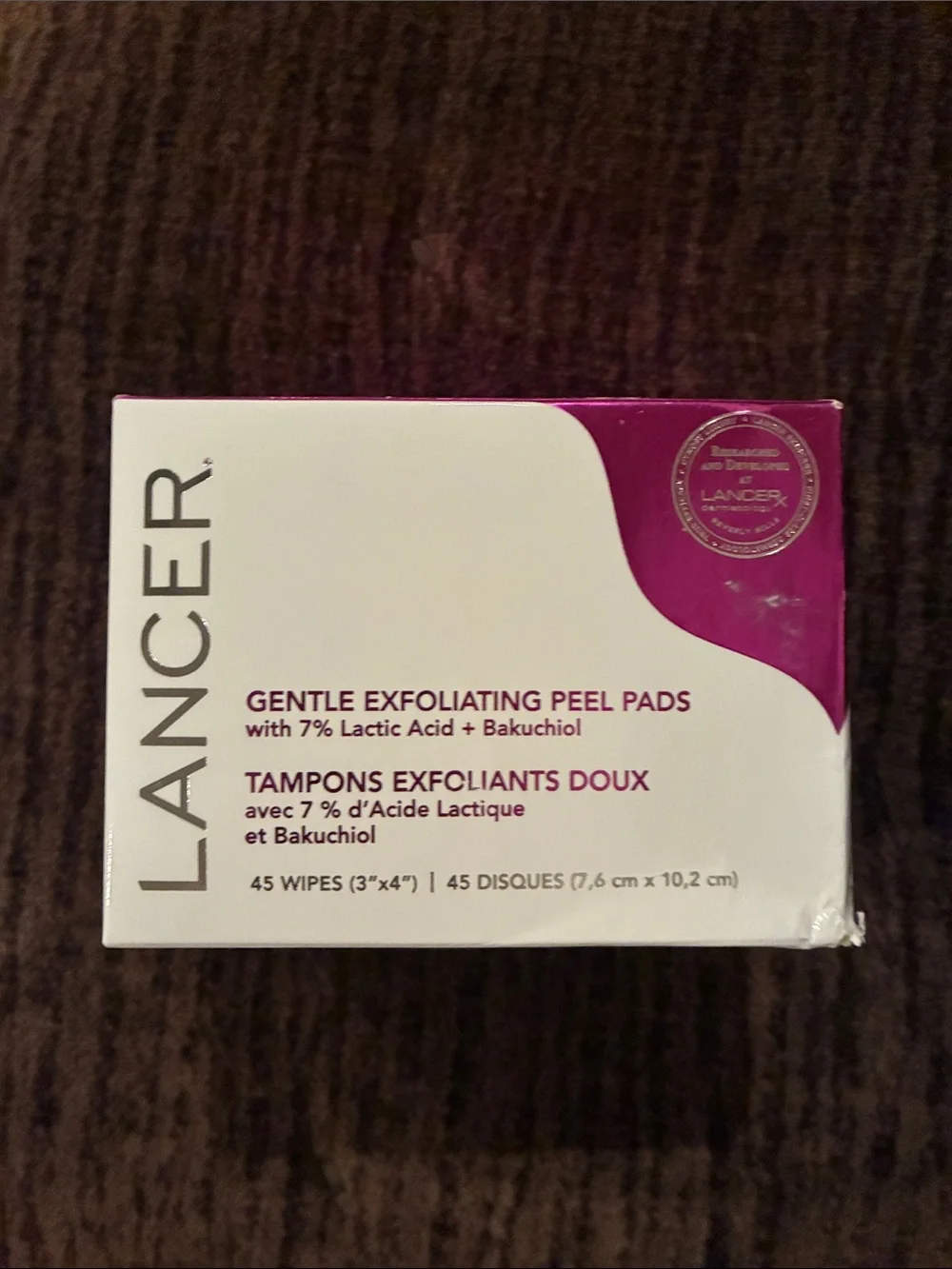 LANCER Gentle Exfoliating Peel Pads - White & Purple